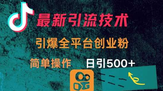 最新引流方法，引爆全平台的一个创业粉，简单操作日引300+-3YVIP资源库