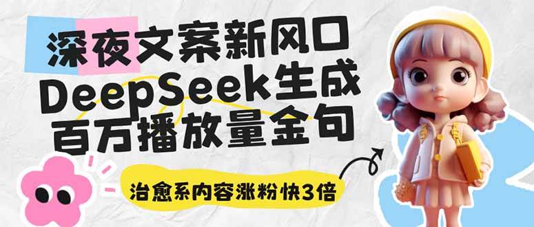 （14587期）深夜文案新风口：DeepSeek生成百万播放量金句，治愈系内容涨粉快3倍-3YVIP资源库