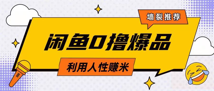 咸鱼0撸玩法利用人性售卖商品达到日挣2张的效果-3YVIP资源库