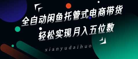 全自动闲鱼托管式电商带货，轻松实现月入五位数【揭秘】-3YVIP资源库