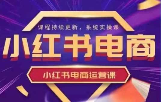 小红书电商运营实操课，​新手从0~1落地实操-3YVIP资源库