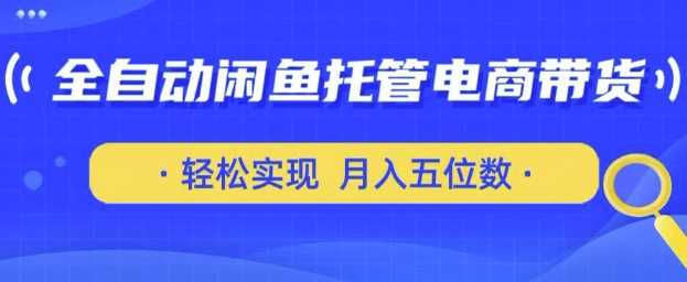 全自动闲鱼托管式电商带货，只需一部安卓手机和一个闲鱼号，轻松实现月入五位数【揭秘】-3YVIP资源库