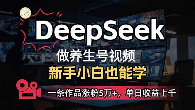 （14199期）小白用DeepSeek做养生号，一条作品涨粉5万+，单日收益上千-3YVIP资源库