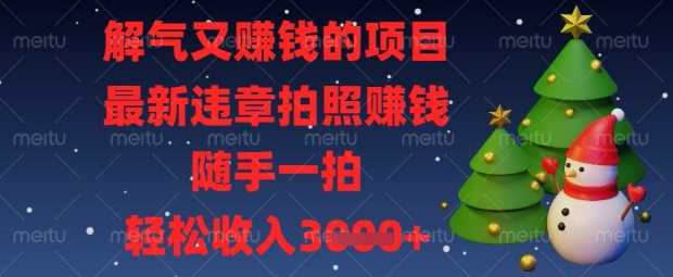 解气又挣钱的项目，最新违章拍照挣钱，随手一拍，轻松收入数张【揭秘】-3YVIP资源库
