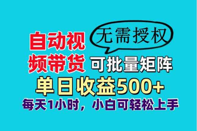 （14229期）自动视频带货，可批量矩阵，单日收益500+、轻松实现睡后收益，小白可…-3YVIP资源库