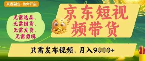 京东短视频带货，开启零门槛躺Z新时代【揭秘】-3YVIP资源库