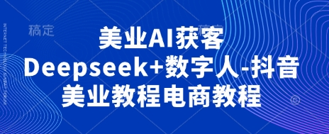 美业AI获客Deepseek+数字人-抖音美业教程电商教程-3YVIP资源库