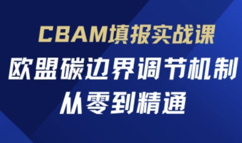 CBAM填报实战课，欧盟碳边界调节机制，从零到精通-3YVIP资源库