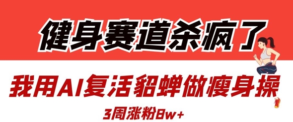 健身赛道杀疯了？我用AI复活貂蝉做瘦身操，3周涨粉8W-3YVIP资源库