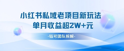 小红书私域项目新玩法，单月变现过W+-3YVIP资源库