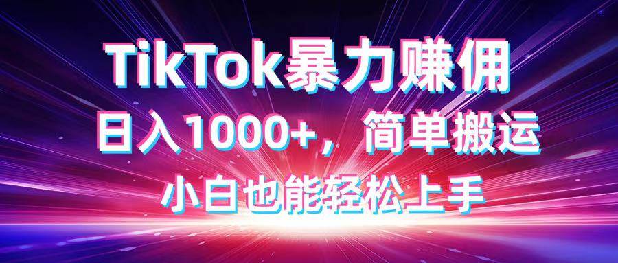 （14402期）TikTok搬运暴力赚佣，日入1000+，简单搬运，小白也能轻松上手-3YVIP资源库