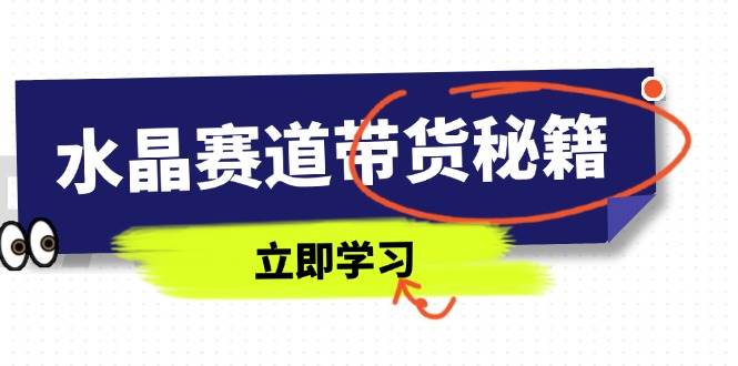 （14406期）水晶赛道带货秘籍，国学结合、短视频起号、拍摄技巧、直播话术等内容-3YVIP资源库