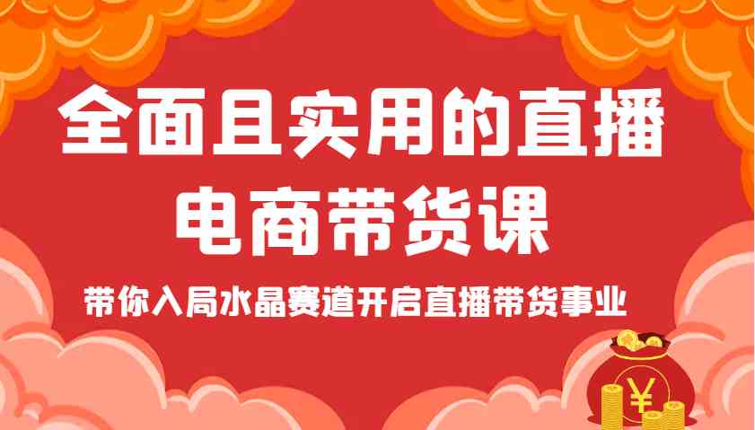 全面且实用的直播电商带货课，带你入局水晶赛道开启直播带货事业-3YVIP资源库