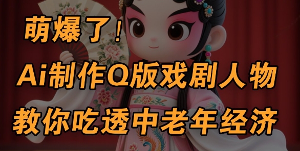 用Ai制作Q版戏剧人物，手把手教你吃透中老年经济，5分钟一个成品，多渠道变现-3YVIP资源库