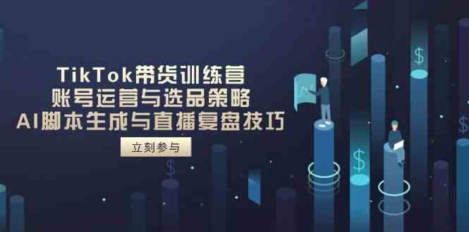 TikTok带货训练营，账号运营与选品策略，AI脚本生成与直播复盘技巧-3YVIP资源库