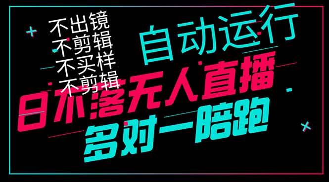 （14432期）日不落无人直播、让你赚到手软，不出镜 不剪辑 不囤货  不买样日赚1000…-3YVIP资源库