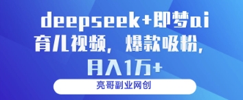 deepseek+即梦ai育儿视频，爆款吸粉，月入1w-3YVIP资源库