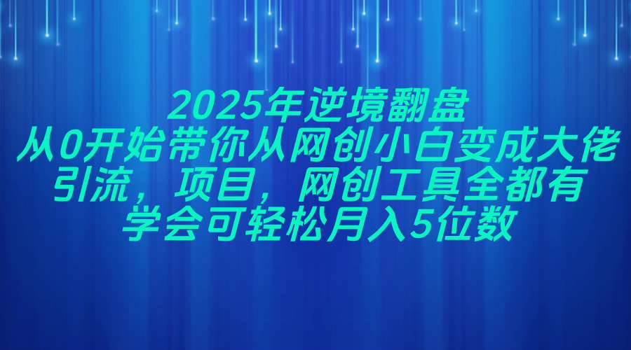 （14473期）2025年逆境翻盘，从0开始带你从网创小白变成大佬，引流，项目，网创工…-3YVIP资源库