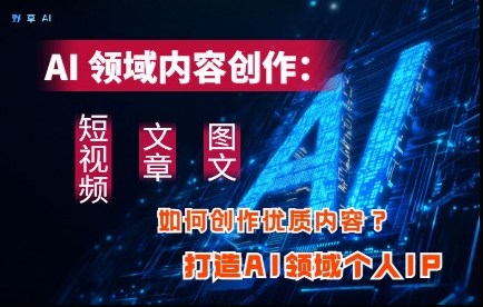 AI领域内容创作：高效创作短视频、文章、图文三大板块内容，打造AI领域个人IP-3YVIP资源库