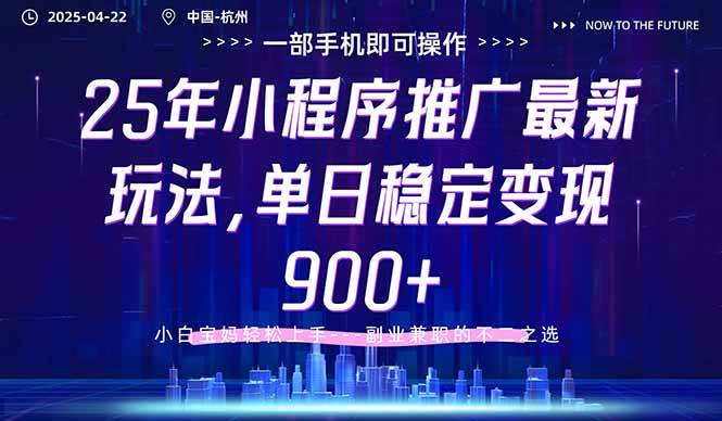 （14494期）25年小程序推广最新玩法，单日稳定变现900+，小白轻松上手-3YVIP资源库