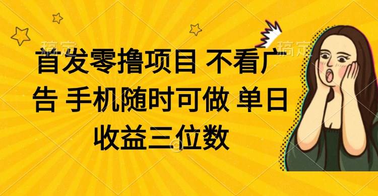 （14505期）零撸项目 不看广告 手机随时可做 单日收益三位数-3YVIP资源库