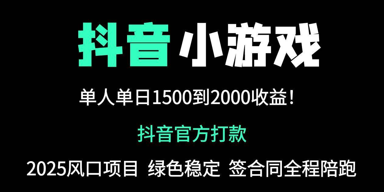 （14527期）抖音官方小游戏2025全网最新玩法，暴利赚钱项目，单机日入2000+，绝不…-3YVIP资源库