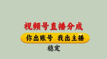 视频号直播分成，全程托管招募，单月轻松变现8k【揭秘】-3YVIP资源库