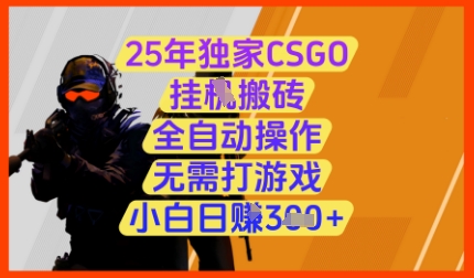 25年独家CSGO挂G搬砖，全自动操作，无需打游戏，小白日入3张+【揭秘】-3YVIP资源库