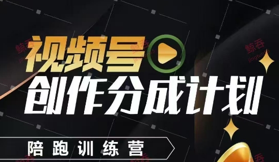 视频号创作分成计划陪跑训练营，手把手教会你如何制作视频，细水长流型项目-3YVIP资源库