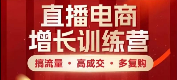 直播电商增长训练营，搞流量·高成交·多复购，快速上手有思路-3YVIP资源库