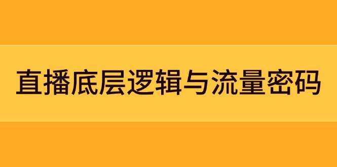 直播底层逻辑与流量密码：定位模型+案例拆解，急速流承接与数据优化全攻略-3YVIP资源库