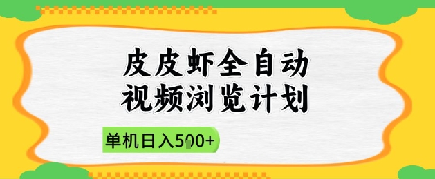 2025皮皮虾全自动视频浏览计划，单机日入5张+新手小白直接开干【揭秘】-3YVIP资源库