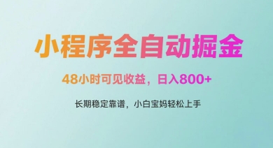 微信小程序全自动掘金，48小时可见收益，日入多张，长期稳定靠谱，小白宝妈轻松上手【揭秘】-3YVIP资源库