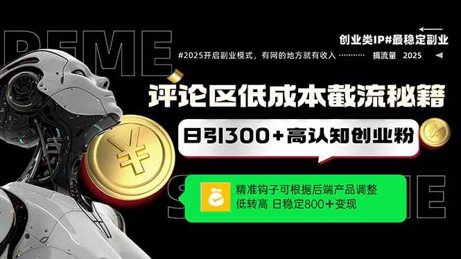 （14779期）评论区低成本引流秘籍，精准钩子直击用户，单账号日增300+创业粉，日稳…-3YVIP资源库