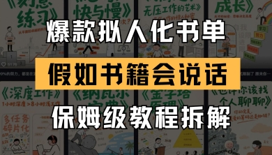 最新爆款拟人化书单玩法，假如书籍会说话，保姆级教程-3YVIP资源库