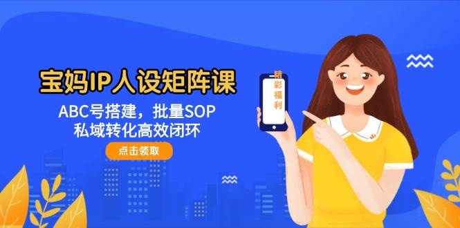 宝妈IP人设矩阵课：ABC号搭建，批量SOP，私域转化高效闭环-3YVIP资源库