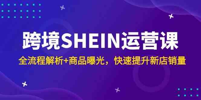 跨境SHEIN运营课，全流程解析+商品曝光，快速提升新店销量-3YVIP资源库