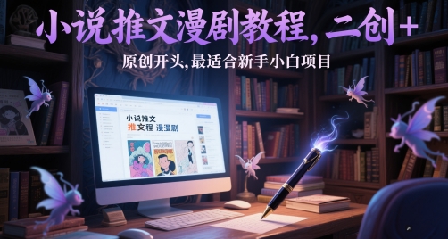 小说推文漫剧教程，二创+原创开头，最适合新手小白项目-3YVIP资源库