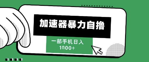 205新风口，加速器暴力自撸，单机日入1k+【揭秘】-3YVIP资源库