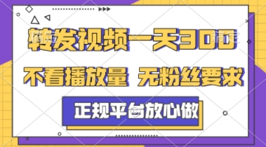 转发视频一天3张+，正规平台放心做，不看播放量，不看粉丝量，一个任务几分钟完成【揭秘】-3YVIP资源库