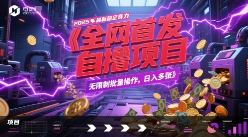 全网首发，2025年最新稳定暴力全自动自撸项目，无限制批量操作，日入多张【揭秘】-3YVIP资源库