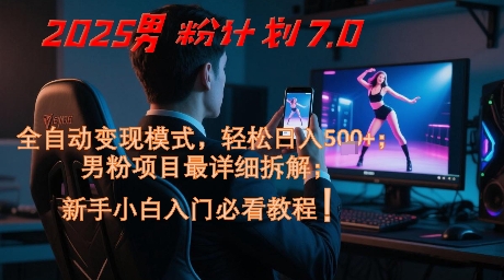 2025男粉计划7.0，全自动变现模式，轻松日入5张+，新手小白必看课程-3YVIP资源库