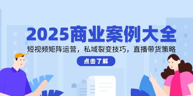 （14916期）2025商业案例大全，短视频矩阵运营，私域裂变技巧，直播带货策略-3YVIP资源库