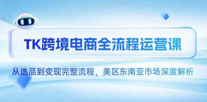 TK跨境电商全流程运营课，从选品到变现完整流程，美区东南亚市场深度解析-3YVIP资源库