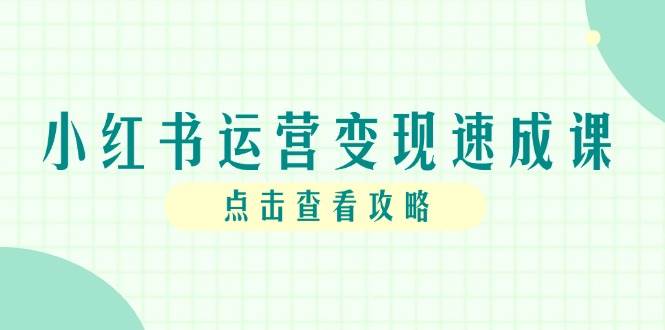 （14951期）小红书运营变现速成课，账号搭建到暴力起号，个人IP全流程指南-3YVIP资源库