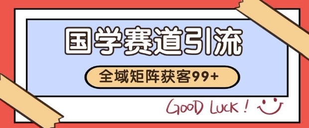 小红书某音国学赛道引流获客 自热矩阵日引200+【揭秘】-3YVIP资源库