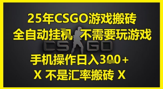 25年CSGO游戏搬砖，全自动运行，不需要玩游戏，手机操作日入3张(不是汇率搬砖)【揭秘】-3YVIP资源库