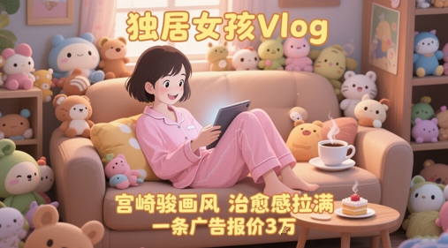 单个账号涨粉71W！用AI制作独居女孩Vlog，宫崎骏画风，治愈感拉满，一条广告报价3W-3YVIP资源库