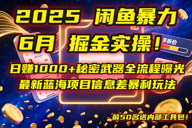 （14964期）2025闲鱼暴力掘金实操！日赚1000+秘密武器全流程曝光，最新蓝海项目信…-3YVIP资源库