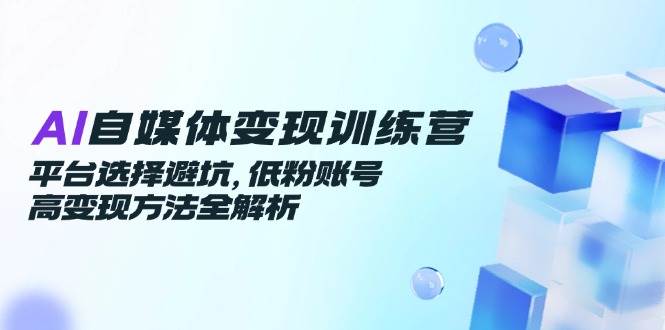 （14966期）AI自媒体变现训练营，平台选择避坑，低粉账号高变现方法全解析-3YVIP资源库